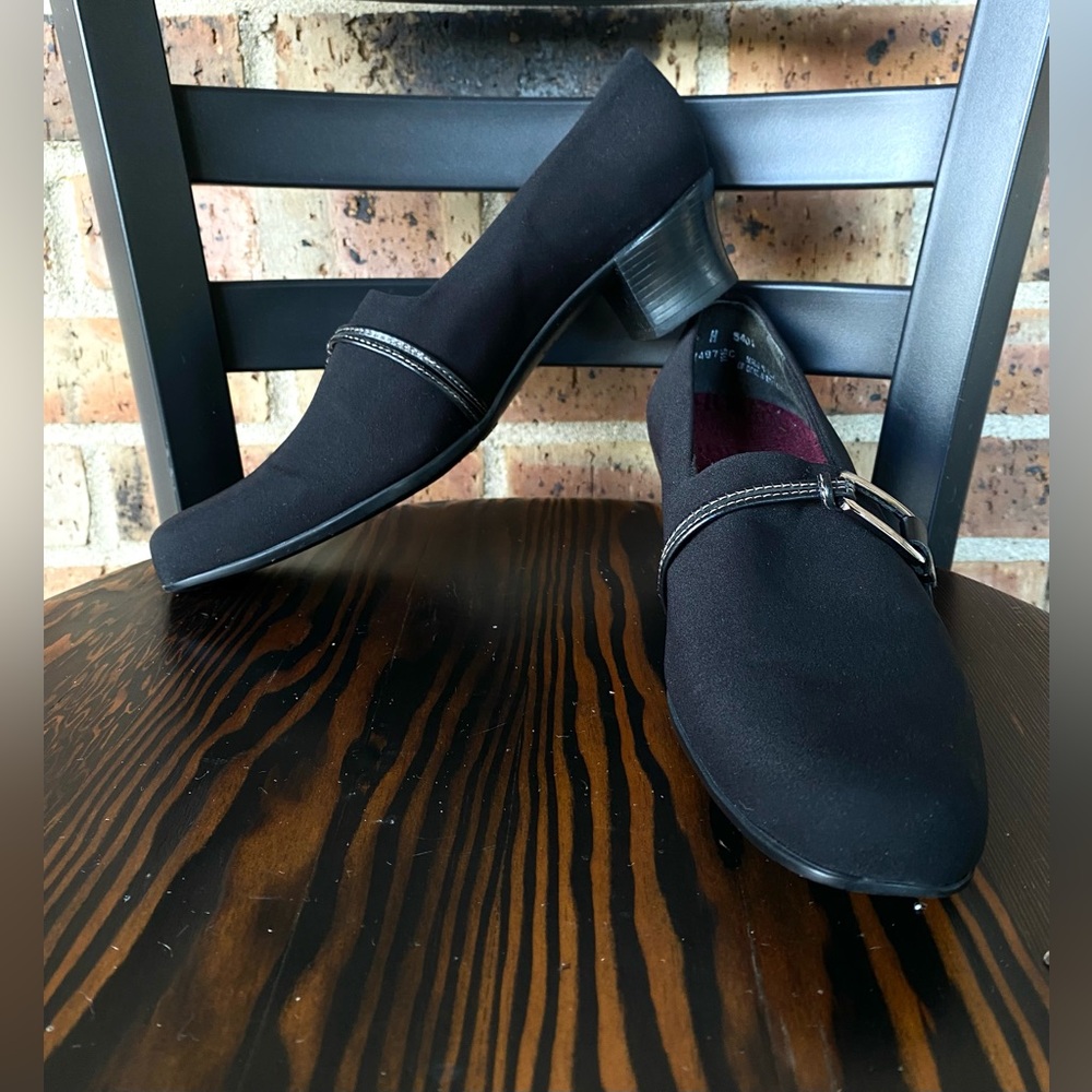 Munro Nordstrom Cindi Block‎ Heel Black Loafer Pump Women’s 8